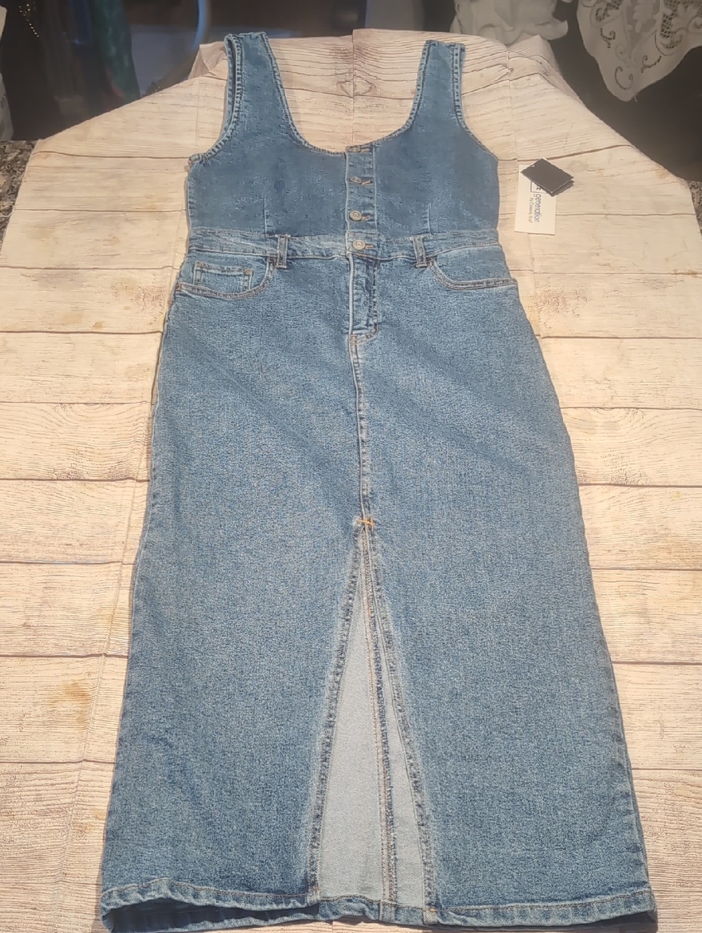 Re Generation By Celebrity Pink Women's Denim Midi Dress Size M NWT